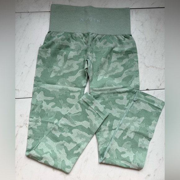 NVGTN Pants - NVGTN Sage Green Camo High Waisted Leggings